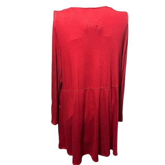 Beautiful RED CHICO’S knit LONG tunic BUTTON SLEEVES Tunic DESIGN CHICOS SIZE 1 - Picture 4 of 7